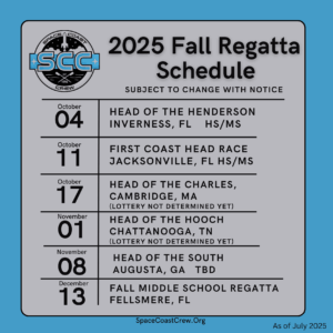 2025 Fall Regatta Schedule
